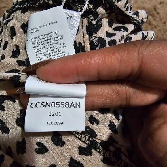 CUPSHE Women V Neck Leopard Lace Up Backless Maxi Slip Dress with Ruffle Hem NWT - Picture 14 of 14